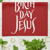 Happy Birthday Jesus Christelijke Kalligrafie Star Theedoek (Gevouwen)