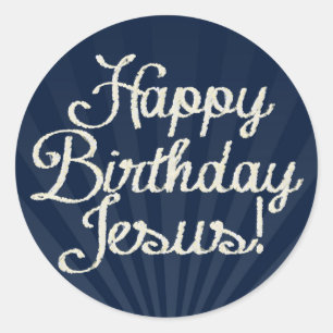 Happy Birthday Jesus Christelijke Kerstmis Ronde Sticker