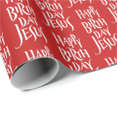 Happy Birthday Jesus Christmas Christelijk Christ Cadeaupapier (Rol Hoek)
