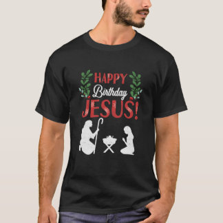 Happy Birthday Jesus Christmas Christelijk Manger T-shirt