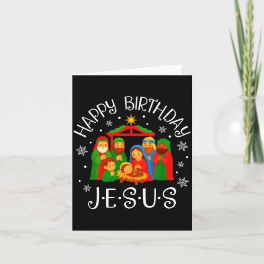 Happy Birthday Jesus Christmas Pajamas Xmas Squad Kaart (Voorkant)