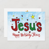 Happy Birthday Jesus Feestdagenkaart (Voorkant / Achterkant)