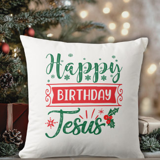 Happy Birthday Jesus Kerstfeestdag Kussen