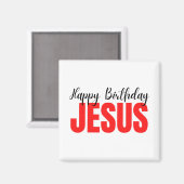 Happy Birthday Jesus Kerstmis Magneet (Voorkant / Achterkant)