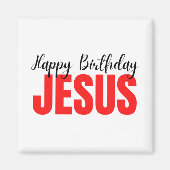 Happy Birthday Jesus Kerstmis Magneet (Voorkant)