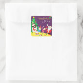 Happy Birthday Jesus Kerstmis Vierkante Sticker (Tas)