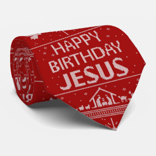 Happy Birthday Jesus Kersttrui Christelijk Stropdas