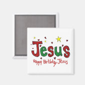 Happy Birthday Jesus Magneet (Voorkant / Achterkant)