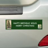 Happy Birthday Jesus Merry Kerstmis BumperSticker (Op auto)