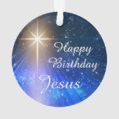 Happy Birthday Jesus Ornament met Kerstster (achterkant)