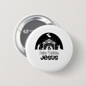 Happy Birthday Jesus Ronde Button 5,7 Cm (Voorkant /achterkant)