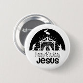 Happy Birthday Jesus Ronde Button 5,7 Cm (Voorkant /achterkant)
