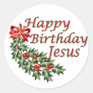 Happy Birthday Jesus Ronde Sticker