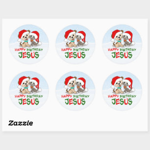 Happy Birthday Jesus Ronde Sticker