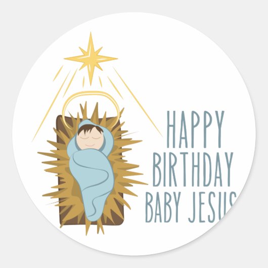 Happy Birthday Jesus Ronde Sticker (Voorkant)