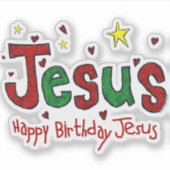 Happy Birthday Jesus Sticker (Voorkant)