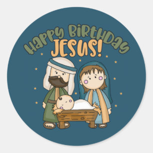 Happy Birthday Jesus Stickers