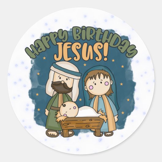 Happy Birthday Jesus Stickers (Voorkant)