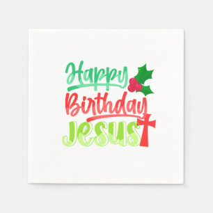 Happy Birthday Jesus Xmas Merry Christmas Gift Servet