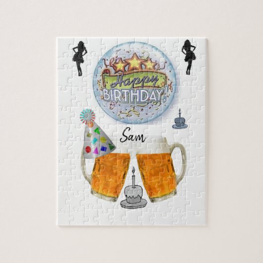 Happy Birthday Jigsaw Puzzle Beer Legpuzzel (Verticaal)