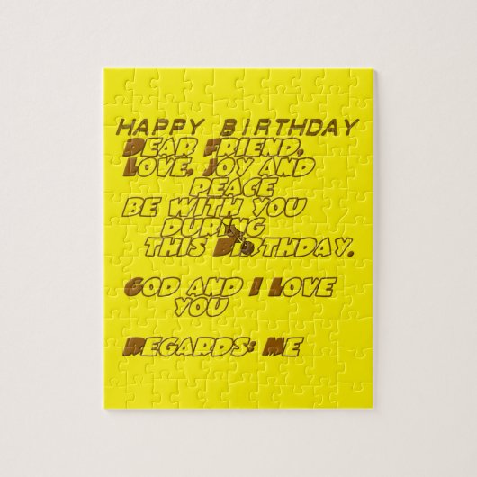 Happy Birthday Jigzaag Puzzle Legpuzzel (Verticaal)