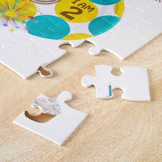 Happy Birthday Jigzaag Puzzle Monkey Twee jaar oud Legpuzzel (Zijkant)