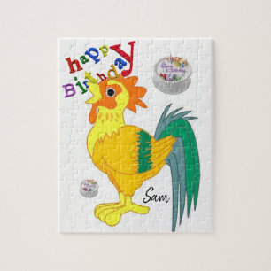 Happy Birthday Jigzaag Puzzle Rooster Legpuzzel