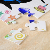 Happy Birthday Jigzaag Puzzle Shark Legpuzzel (Zijkant)