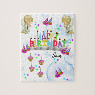Happy Birthday Jigzaag Puzzle Twin Angels Legpuzzel
