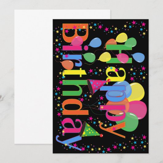 Happy Birthday Kaart (Voorkant / Achterkant)