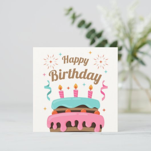 Happy Birthday Kaart (Staand voorkant)