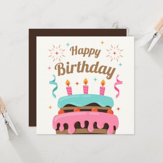 Happy Birthday Kaart (Voorkant / Achterkant in situ)