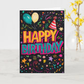 Happy Birthday Kaart (Gele Bloem)