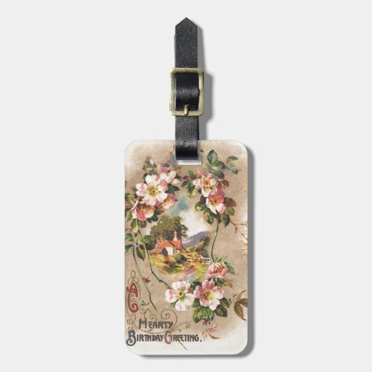  Happy Birthday Kaart Artwork Bagagelabel (Voorkant verticaal)