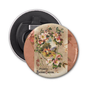  Happy Birthday Kaart Artwork Button Flesopener