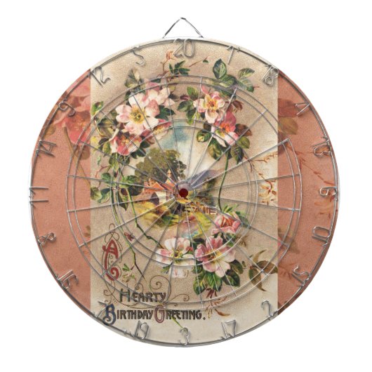  Happy Birthday Kaart Artwork Dartbord (Voorkant)