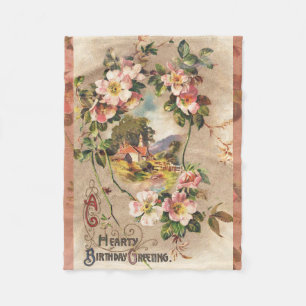 Happy Birthday Kaart Artwork Fleece Deken