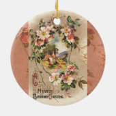  Happy Birthday Kaart Artwork Keramisch Ornament (Achterkant)