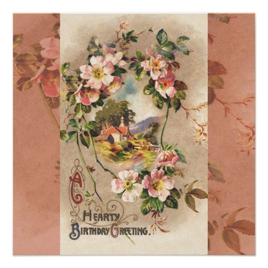  Happy Birthday Kaart Artwork Perfect Poster (Voorkant)