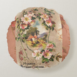  Happy Birthday Kaart Artwork Rond Kussen