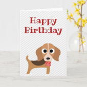Happy Birthday Kaart Beagle Dog Blank Inside (Gele Bloem)