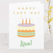 Happy Birthday Kaart Cake Day Custom Name Liam (Gele Bloem)