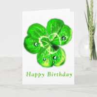Happy Birthday Kaart Clover Dew Drops