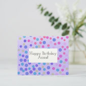  Happy Birthday Kaart confetti paars (Staand voorkant)