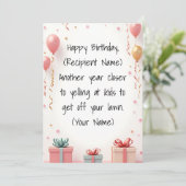 Happy Birthday Kaart – gepersonaliseerd (Staand voorkant)