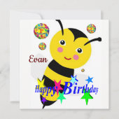 Happy Birthday Kaart Invitation Bumblebee (Voorkant)