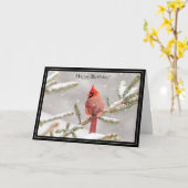 Happy Birthday Kaart Kardinaal (Gele Bloem)