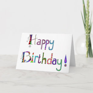 Happy Birthday Kaart Kleurrijk Geletterd Ontwerp