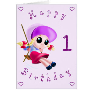 Happy Birthday Kaart Little Girl die je jaar doorb