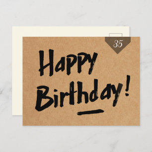 Happy Birthday-kaart - Mannen - Robuust kraftpapie Briefkaart